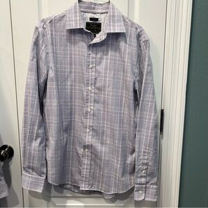 Jos. A. Bank Reserve Men's Purple Plaid 100% Egyptian Cotton Button Down Medium